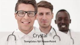  Presentation with professional birthday - Cool new presentation theme with hospital leadership - group of professional physicians backdrop and a mint green colored foreground