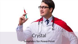  Presentation with super hero - Audience pleasing slides consisting of hospital leadership - super hero doctor isolated backdrop and a lemonade colored foreground