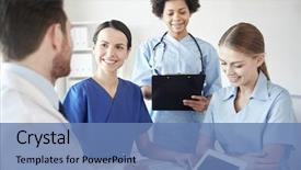  Presentation with health education - Amazing slide deck having hospital medical education health care backdrop and a teal colored foreground