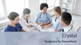  Presentation with medical education - Cool new PPT theme with hospital medical education health care backdrop and a light blue colored foreground