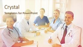  Presentation with medical education - PPT layouts enhanced with hospital medical education health care background and a cream colored foreground