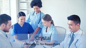  Presentation with health education - Colorful slide set enhanced with hospital medical education health care backdrop and a  colored foreground