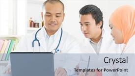  Presentation with health education - Slide set consisting of hospital medical education health care background and a light blue colored foreground