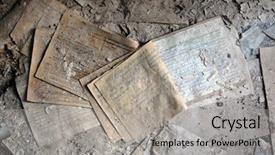  Presentation with medical records - Audience pleasing PPT theme consisting of hospital medical records chernobyl area backdrop and a light gray colored foreground