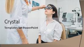  Presentation with eyesight - Audience pleasing presentation design consisting of hospital medical store - diopter selection glasses choice eyesight backdrop and a light gray colored foreground