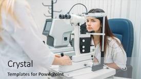  Presentation with eyesight - Theme featuring hospital medical store - eyesight test in optician cabinet background and a light gray colored foreground