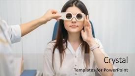  Presentation with cabinet - Amazing presentation having hospital medical store - patient on diagnostic of vision backdrop and a mint green colored foreground