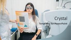  Presentation with ophthalmology - Colorful presentation theme enhanced with hospital medical store - professional choice of glasses lens backdrop and a lemonade colored foreground