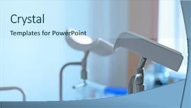  Presentation with obstetrics - PPT layouts consisting of hospital obstetrics gynecology - chair in gynecological room background and a sky blue colored foreground