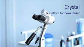  Presentation with obstetrics - Colorful PPT theme enhanced with hospital obstetrics gynecology - colposcope in gynecological room backdrop and a light blue colored foreground