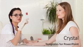  Presentation with vein - Amazing slide set having hospital obstetrics gynecology - doctor takes blood backdrop and a soft green colored foreground