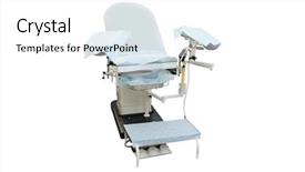  Presentation with room - Theme featuring hospital obstetrics gynecology - gynecological chair gynecological room background and a white colored foreground