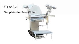  Presentation with gynecology - PPT layouts consisting of hospital obstetrics gynecology - gynecological chair gynecological room background and a white colored foreground
