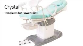  Presentation with gynecology - Cool new presentation theme with hospital obstetrics gynecology - gynecological chair in gynecological room backdrop and a white colored foreground