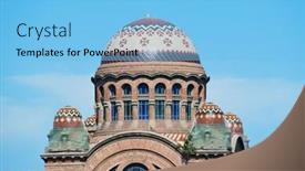  Presentation with holy - PPT theme consisting of hospital-of-the-holy-cross background and a light blue colored foreground