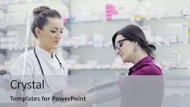  Presentation with hospital pharmacy - PPT theme featuring footwork - biker riding on bicycle background and a tawny brown colored foreground