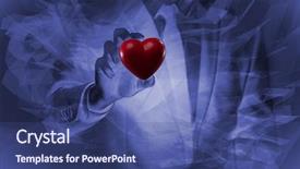  Presentation with red medical - Slide deck consisting of hospital pain management - businessman holding red heart background and a ocean colored foreground