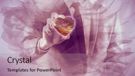  Presentation with red medical - Cool new theme with hospital pain management - businessman holding red heart backdrop and a coral colored foreground