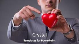  Presentation with loving hearts love heart candy - Colorful presentation design enhanced with hospital pain management - businessman holding red heart backdrop and a dark gray colored foreground