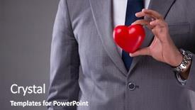  Presentation with loving hearts love heart candy - Colorful PPT theme enhanced with hospital pain management - businessman holding red heart backdrop and a gray colored foreground