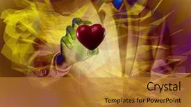  Presentation with red medical - Slide deck with hospital pain management - businessman holding red heart background and a gold colored foreground