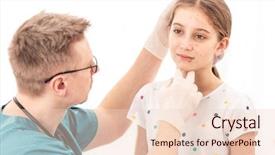  Presentation with medic - Cool new presentation theme with hospital processes - qualified medic accurately checking sick backdrop and a lemonade colored foreground