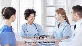  Presentation with medical profession - Beautiful PPT layouts featuring hospital profession people and medicine backdrop and a  colored foreground