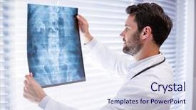  Presentation with metabolic syndrome doctor examining - Amazing PPT layouts having hospital radiology services - male doctor examining x-ray backdrop and a  colored foreground