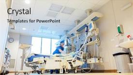  Presentation with room - PPT theme consisting of hospital reanimation room background and a lemonade colored foreground