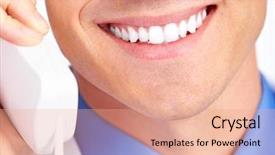  Presentation with medical smiling doctor - Presentation theme enhanced with hospital receptionist - smiling medical doctor calling background and a coral colored foreground