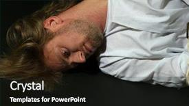  Presentation with black man - Presentation theme consisting of hospital restraint - mentally ill man in strait-jacket background and a  colored foreground