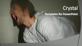  Presentation with mentally - Colorful slide set enhanced with hospital restraint - mentally ill man in strait-jacket backdrop and a dark gray colored foreground