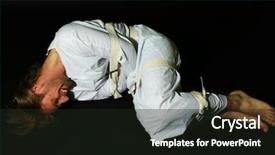  Presentation with mentally - Colorful presentation enhanced with hospital restraint - mentally ill man in strait-jacket backdrop and a  colored foreground