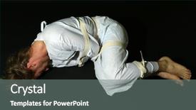  Presentation with restraint - Beautiful theme featuring hospital restraint - mentally ill man in strait-jacket backdrop and a gray colored foreground