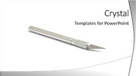  Presentation with octopus on isolated white - Presentation theme enhanced with hospital score - sharp hobby knife isolated background and a  colored foreground