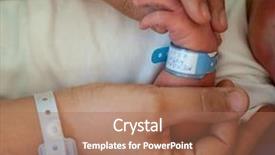  Presentation with newborn baby hospital - PPT layouts featuring hospital security - newborn baby first days background and a coral colored foreground