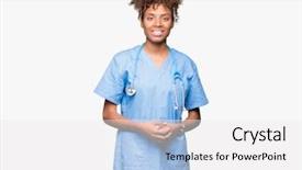 Presentation with doctor african - Presentation theme enhanced with hospital security - young african american doctor woman background and a white colored foreground