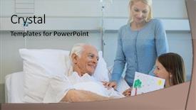  Presentation with painting old - Amazing slide deck having hospital senior man feeling good backdrop and a light gray colored foreground