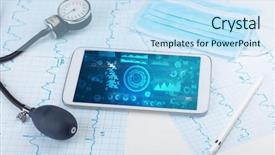  Presentation with medical technology - Amazing slides having hospital software - report and cell composition concept backdrop and a  colored foreground