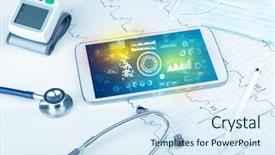  Presentation with medical technology - Cool new PPT theme with hospital software - report and cell composition concept backdrop and a  colored foreground