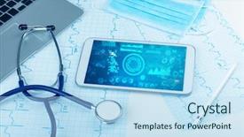  Presentation with medical technology - PPT layouts enhanced with hospital software - report and cell composition concept background and a  colored foreground