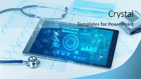  Presentation with medical technology - Theme consisting of hospital software - report and cell composition concept background and a  colored foreground