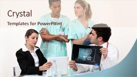  Presentation with hard work - Amazing slides having hospital-staff-hard-at-work backdrop and a lemonade colored foreground