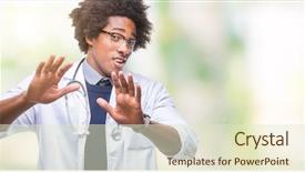  Presentation with afro - PPT layouts enhanced with hospital violence - afro american doctor man background and a soft green colored foreground