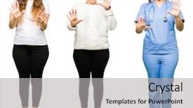  Presentation with collage - PPT theme enhanced with hospital violence - collage of beautiful young woman background and a light gray colored foreground