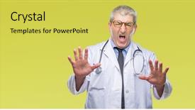  Presentation with violence - Amazing slide set having hospital violence - handsome senior doctor man backdrop and a yellow colored foreground