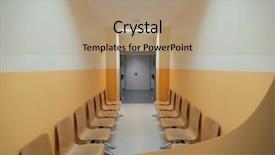  Presentation with waiting room - PPT layouts consisting of hospital waiting room with empty background and a coral colored foreground