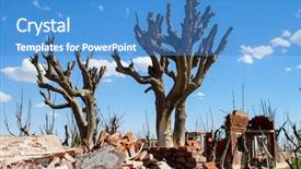  Presentation with ghost cinema - Audience pleasing slides consisting of hospital warehouse - abandoned ghost city ruins backdrop and a teal colored foreground