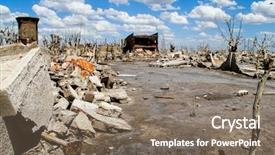  Presentation with ghost cinema - Slides having hospital warehouse - abandoned ghost city ruins background and a violet colored foreground