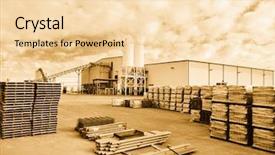  Presentation with industrial concrete - Slides with hospital warehouse - concrete industrial building plant background and a  colored foreground